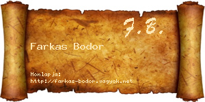 Farkas Bodor névjegykártya