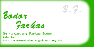bodor farkas business card